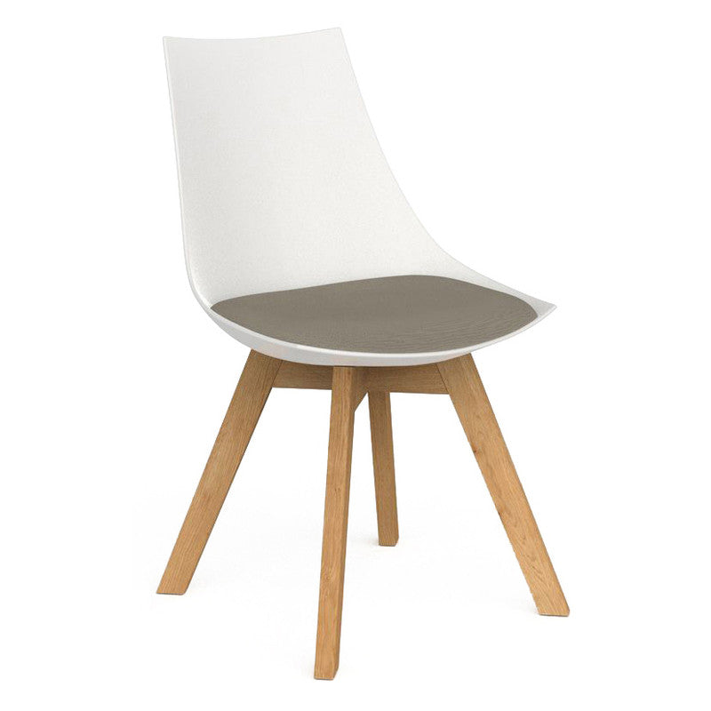 Luna Visitor Chair Solid Oak Legs / Camel / White