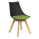 Luna Visitor Chair Solid Oak Legs / Lime Green / Black