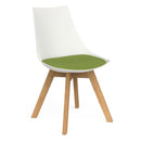 Luna Visitor Chair Solid Oak Legs / Lime Green / White