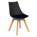 Luna Visitor Chair Solid Oak Legs / Navy / Black