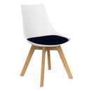 Luna Visitor Chair Solid Oak Legs / Navy / White