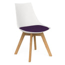 Luna Visitor Chair Solid Oak Legs / Plum / White