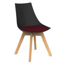 Luna Visitor Chair Solid Oak Legs / Ruby Red / Black