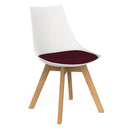 Luna Visitor Chair Solid Oak Legs / Ruby Red / White
