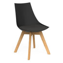 Luna Visitor Chair Solid Oak Legs / Slate Grey / Black