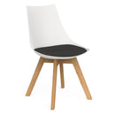Luna Visitor Chair Solid Oak Legs / Slate Grey / White