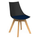 Luna Visitor Chair Solid Oak Legs / Steel Blue / Black
