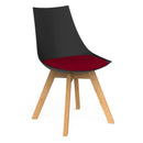 Luna Visitor Chair Solid Oak Legs / Tomato Red / Black