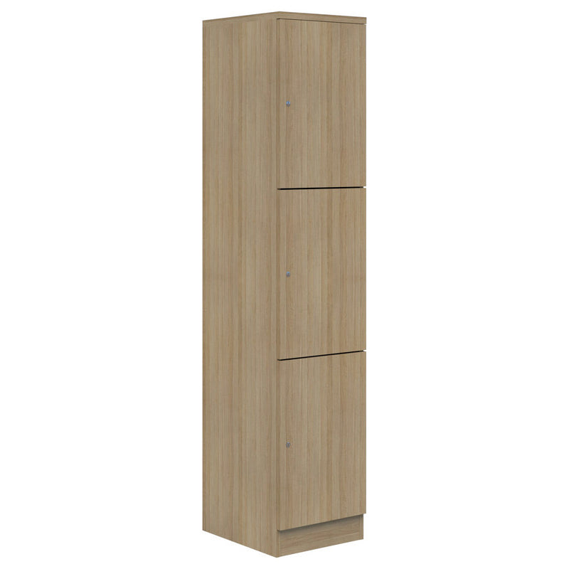 Mascot Lockers 3H x 1W / Classic Oak / Keyed Locking