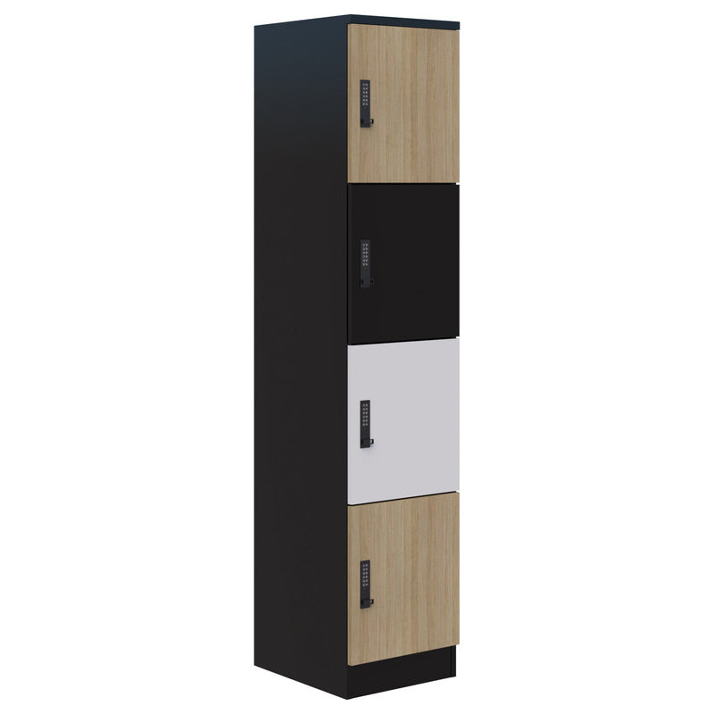 Mascot Lockers 4H x 1W / Assorted - Classic Oak/Snow Velvet/Black / Digital Locking