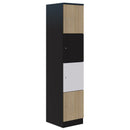 Mascot Lockers 4H x 1W / Assorted - Classic Oak/Snow Velvet/Black / Keyed Locking