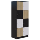 Mascot Lockers 4H x 2W / Assorted - Classic Oak/Snow Velvet/Black / Keyed Locking