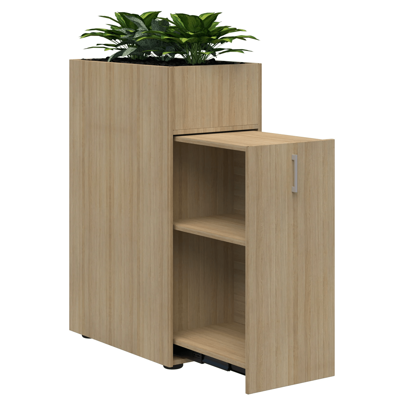 Mascot Personal Storage Planter Classic Oak / Right Hand / Locking