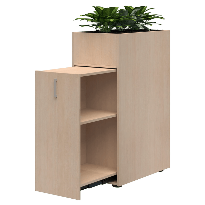 Mascot Personal Storage Planter Refined Oak / Left Hand / Locking
