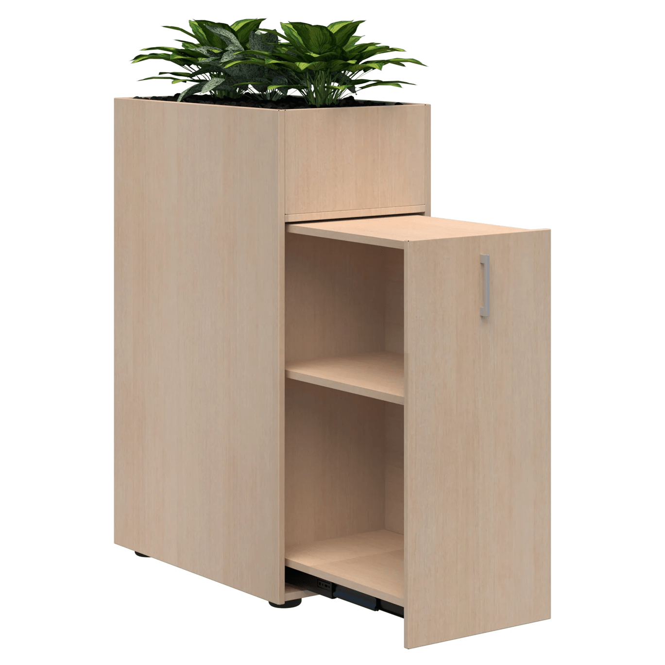 Mascot Personal Storage Planter Refined Oak / Right Hand / Locking