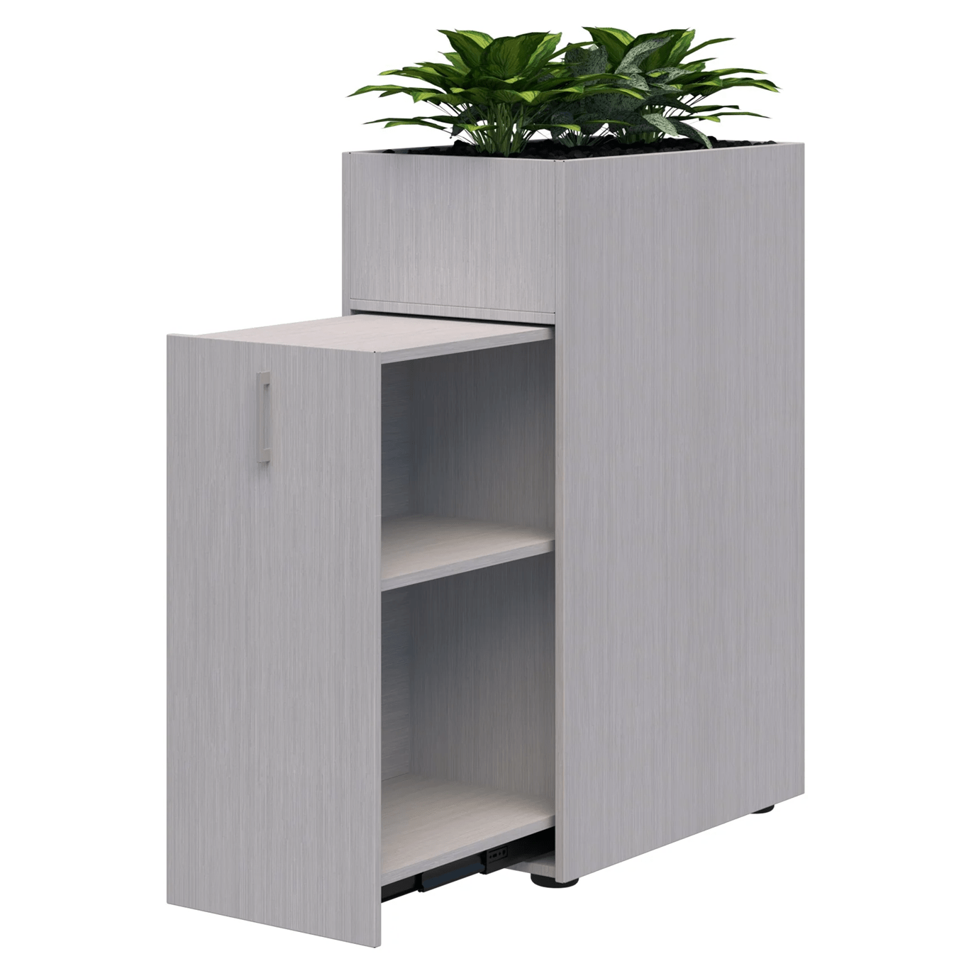 Mascot Personal Storage Planter Silver Strata / Left Hand / Locking