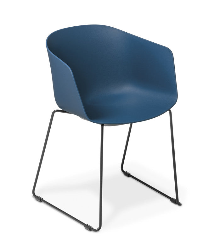 Max Tub Meeting Chair Classic Blue / Black Sled
