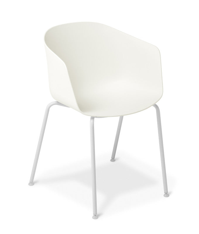 Max Tub Meeting Chair White / Black 4-Legs