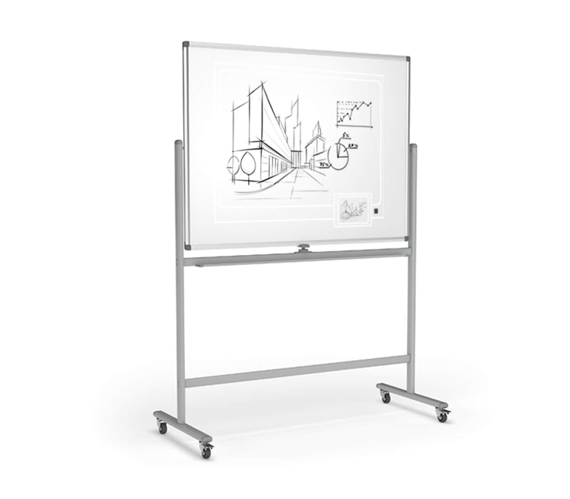 Mobile Pivoting Whiteboard (Porcelain) - 1200H x 1200W