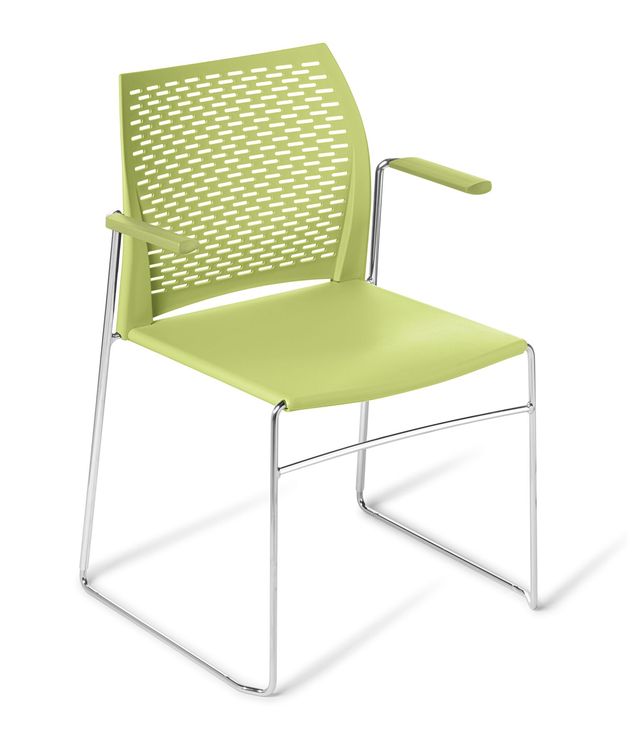 Net Chair with Arms Avocado / Chrome