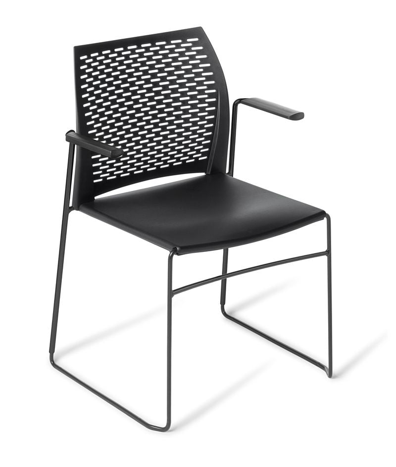 Net Chair with Arms Black / Black
