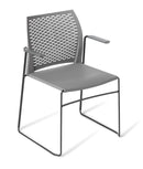 Net Chair with Arms Grey / Black