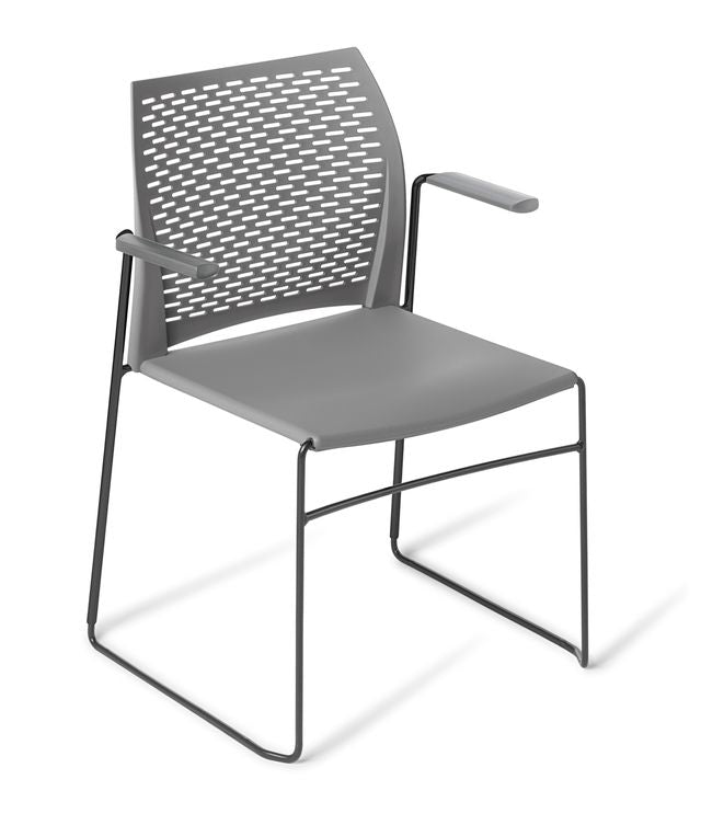 Net Chair with Arms Grey / Black