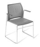 Net Chair with Arms Grey / Chrome