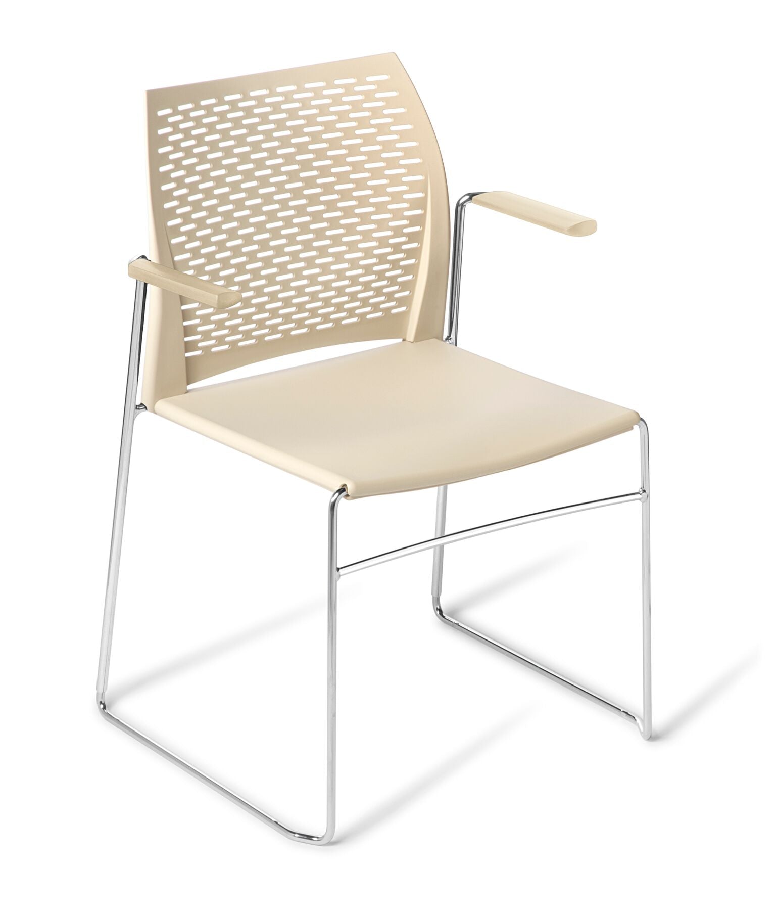 Net Chair with Arms Sand / Chrome