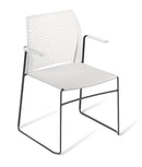 Net Chair with Arms White / Black