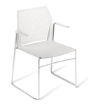 Net Chair with Arms White / Chrome