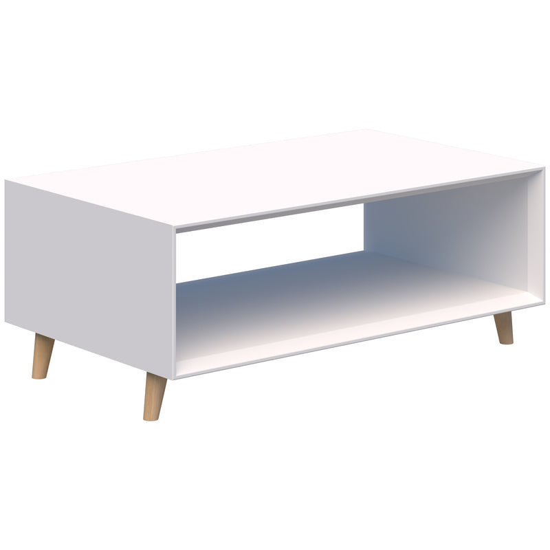 Oslo Box Coffee Table 1000 / Snow - Underpainted White / Tasmanian Ash Solid Wood