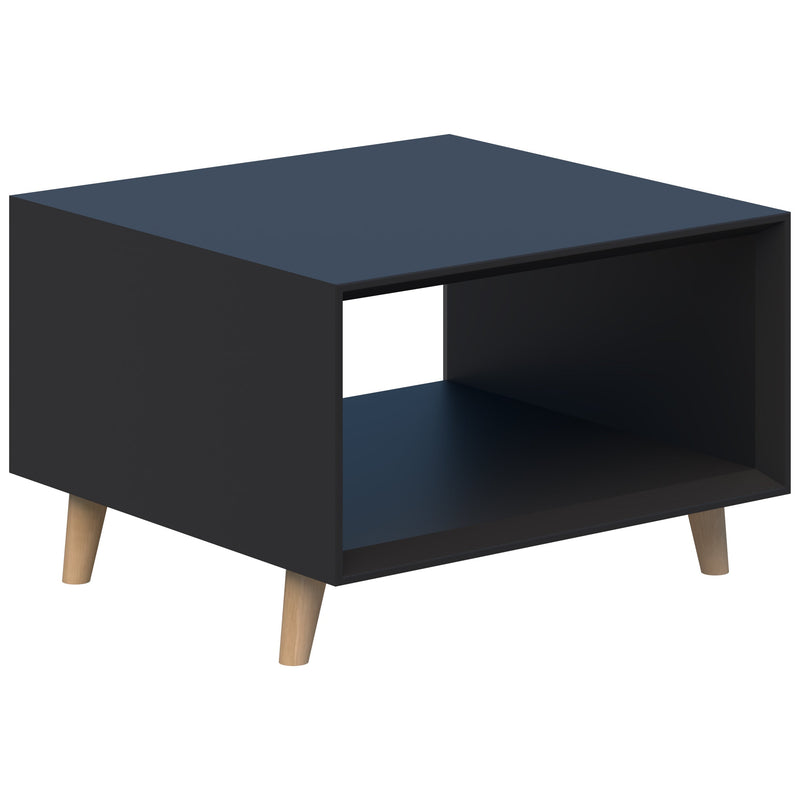 Oslo Box Coffee Table 600 / Black - Underpainted Black / Tasmanian Ash Solid Wood