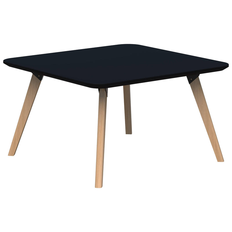 Oslo Coffee Table 600 x 600 / Black Velvet Soft Matt / Natural Tasmanian Ash