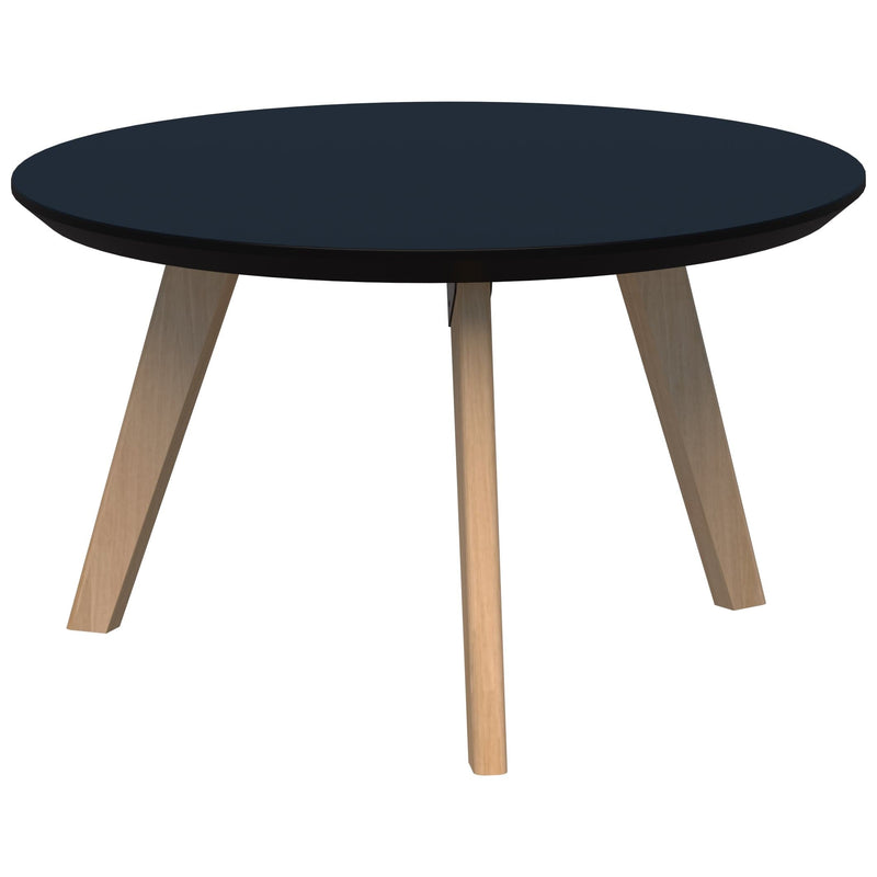 Oslo Round Coffee Table 600round / Black Velvet Soft Matt / Natural Tasmanian Ash