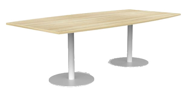 Polo Boat Boardroom Table White / Atlantic Oak