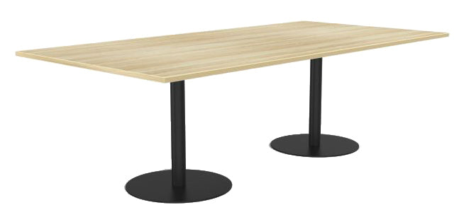 Polo Rectangle Boardroom Table Black / Atlantic Oak