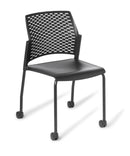 Punch 4-Leg on Castors Chair Black / Black