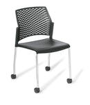 Punch 4-Leg on Castors Chair Black / Chrome