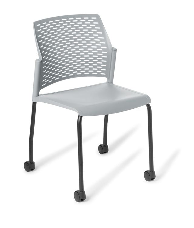 Punch 4-Leg on Castors Chair Smoke / Black