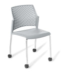Punch 4-Leg on Castors Chair Smoke / Chrome