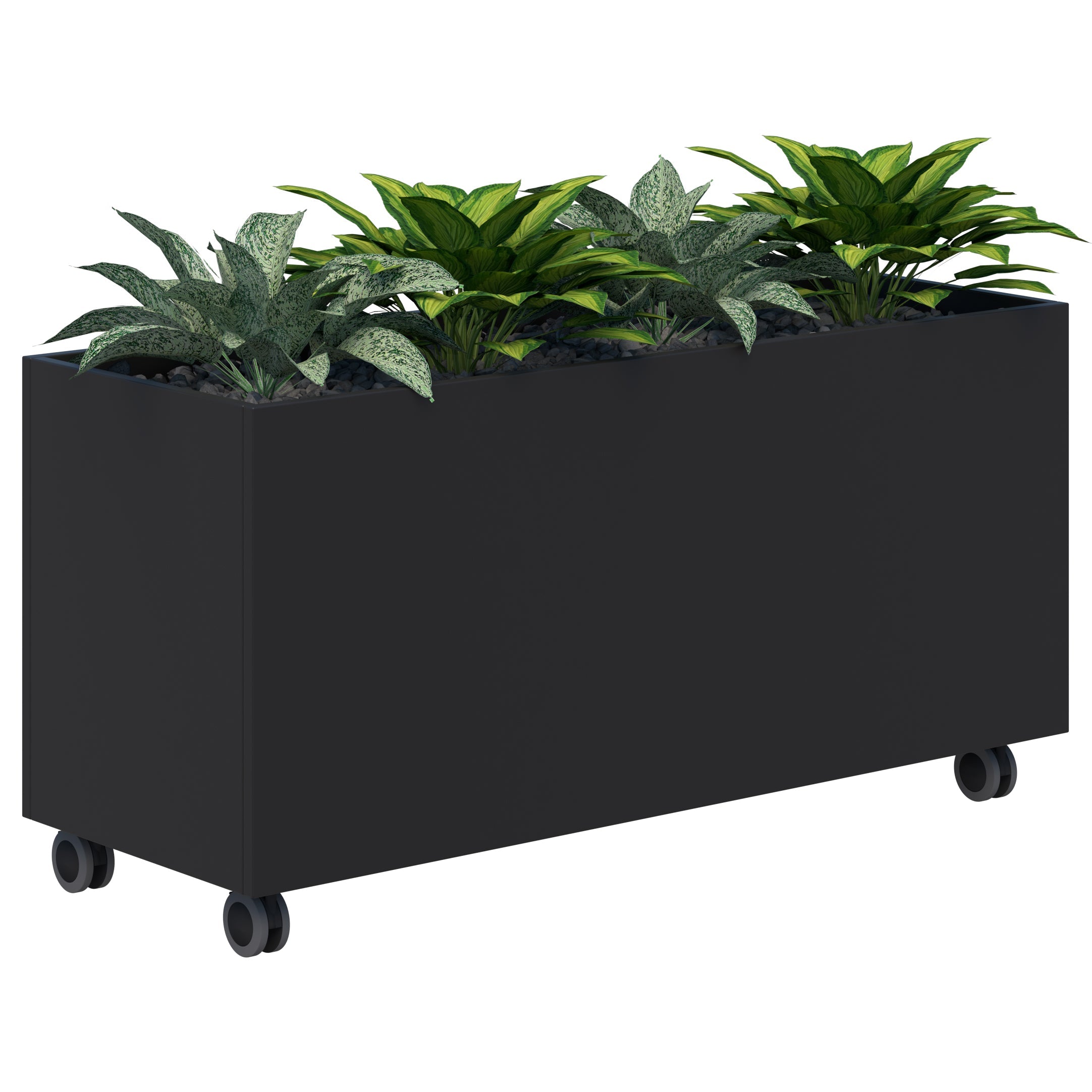 Rapid Mobile Planter inc. Artificial Plants 600 x 1200 / Black / Option 1