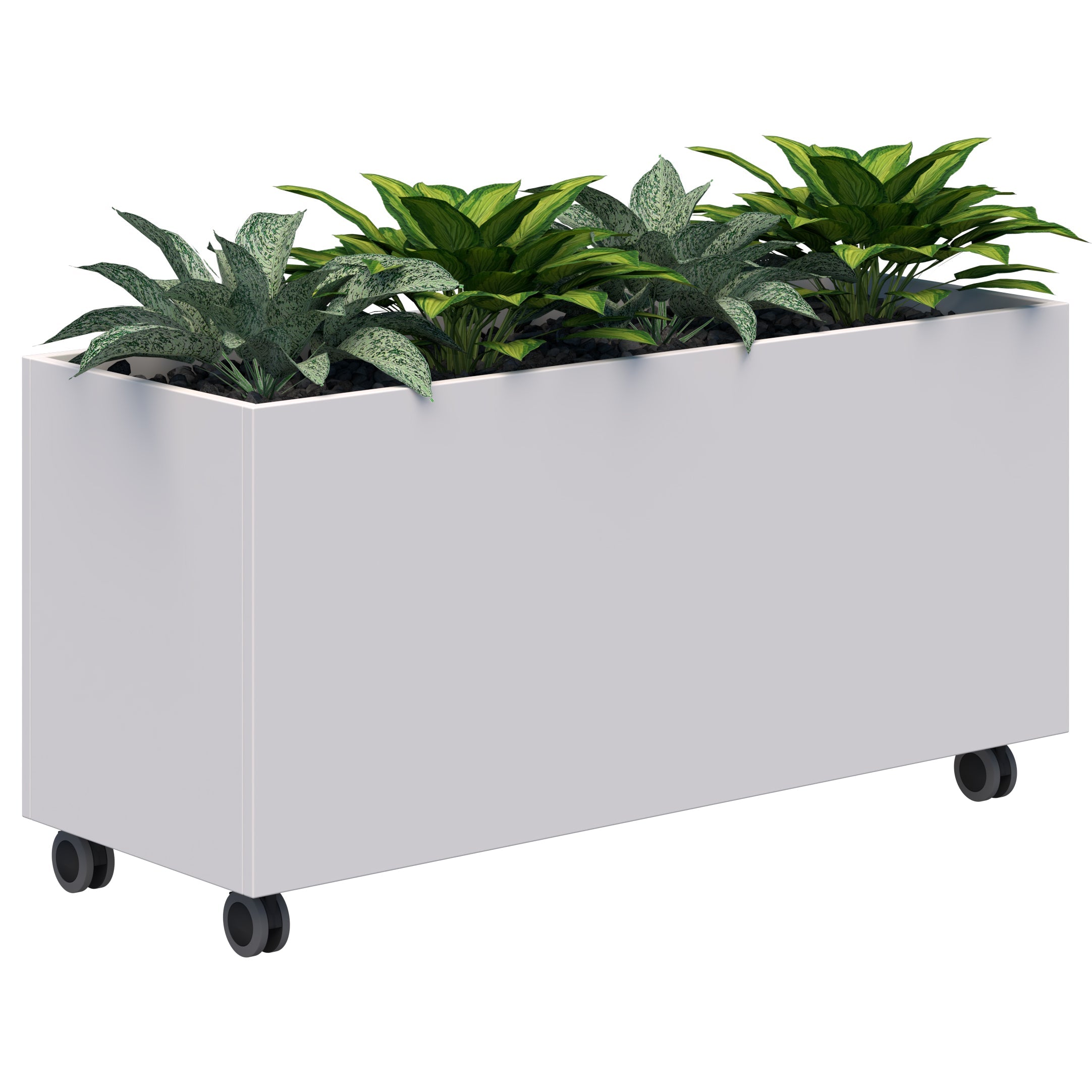 Rapid Mobile Planter inc. Artificial Plants 600 x 1200 / White / Option 1