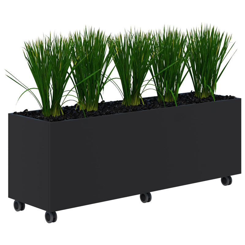 Rapid Mobile Planter inc. Artificial Plants 600 x 1600 / Black / Option 2