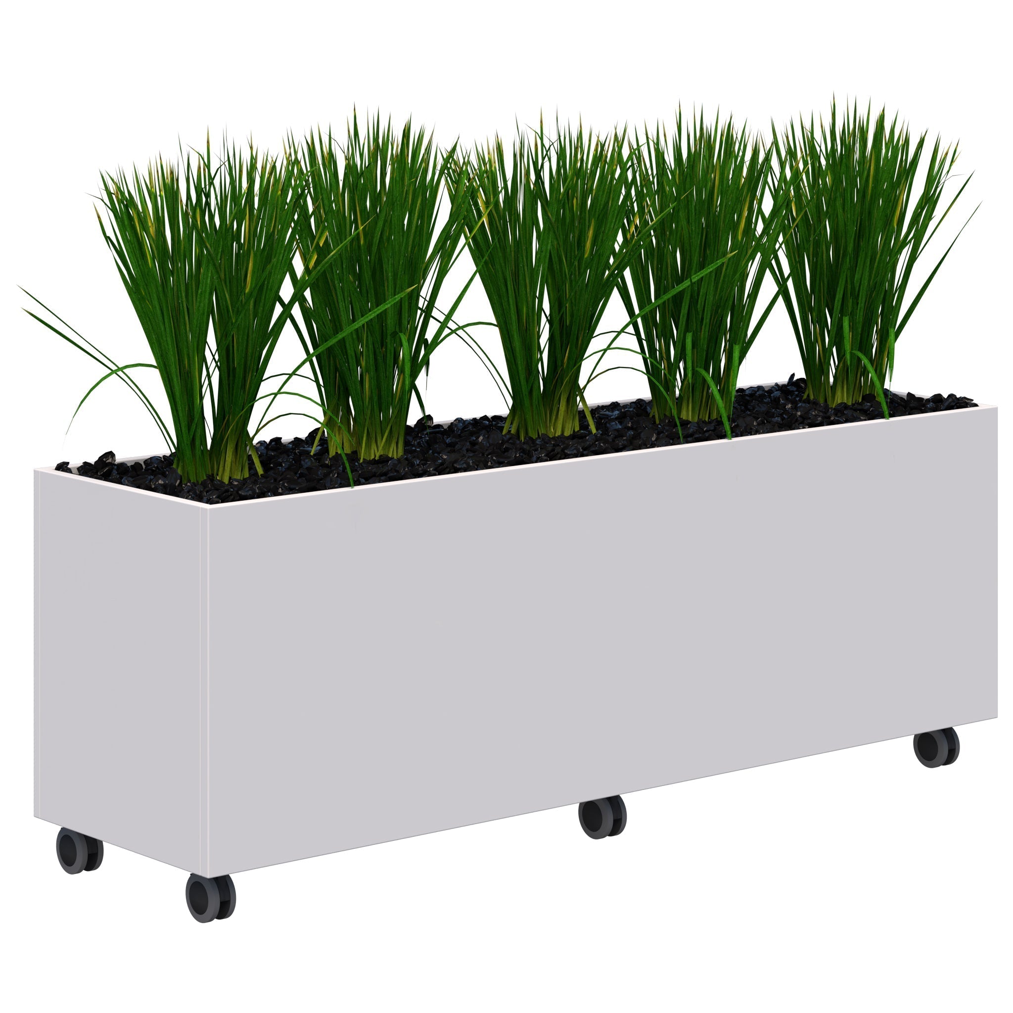 Rapid Mobile Planter inc. Artificial Plants 600 x 1600 / White / Option 2