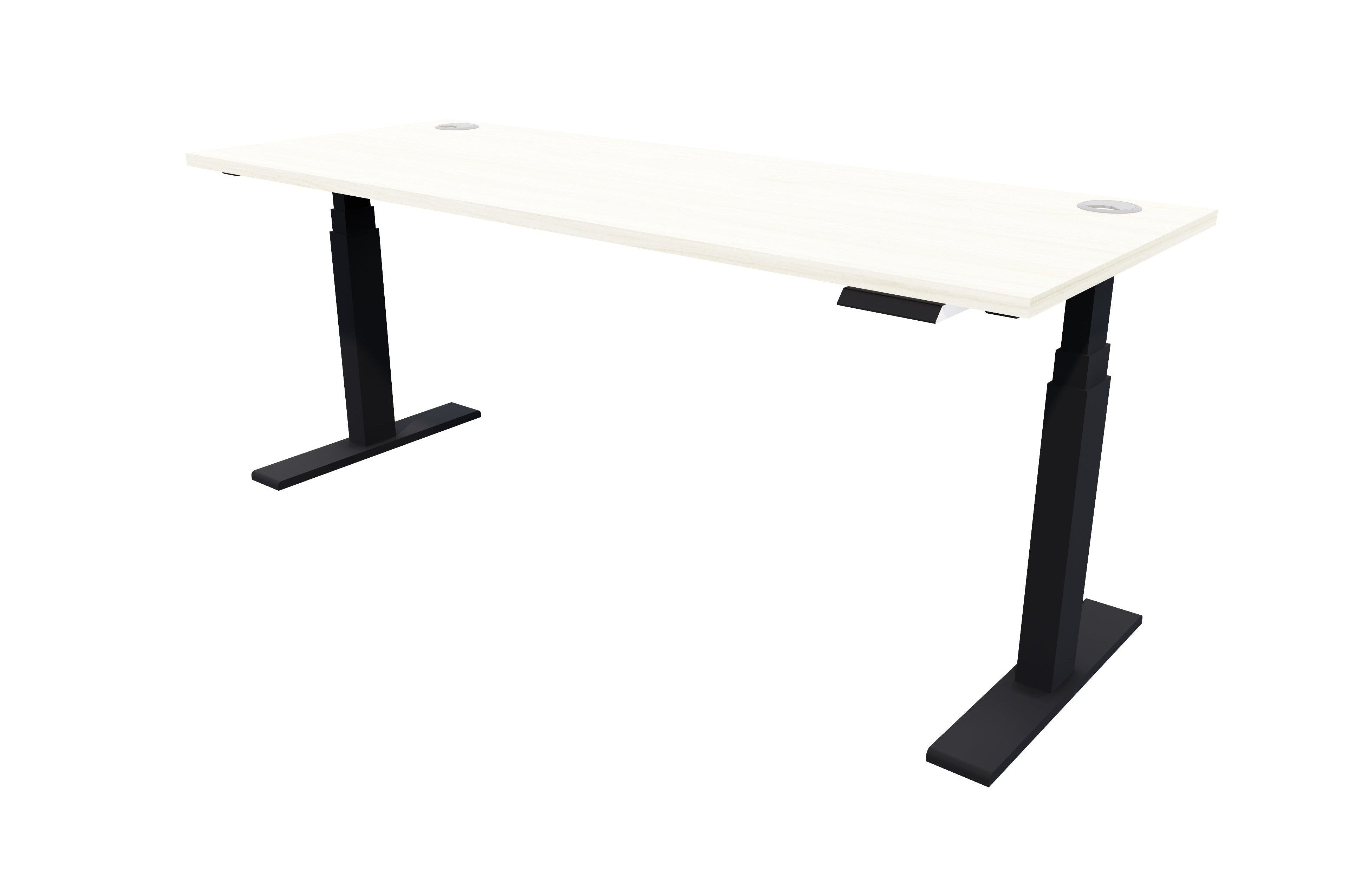 Rise Electric Adjustable Stand up Desk 1500x700 / Black / Coastal Elm