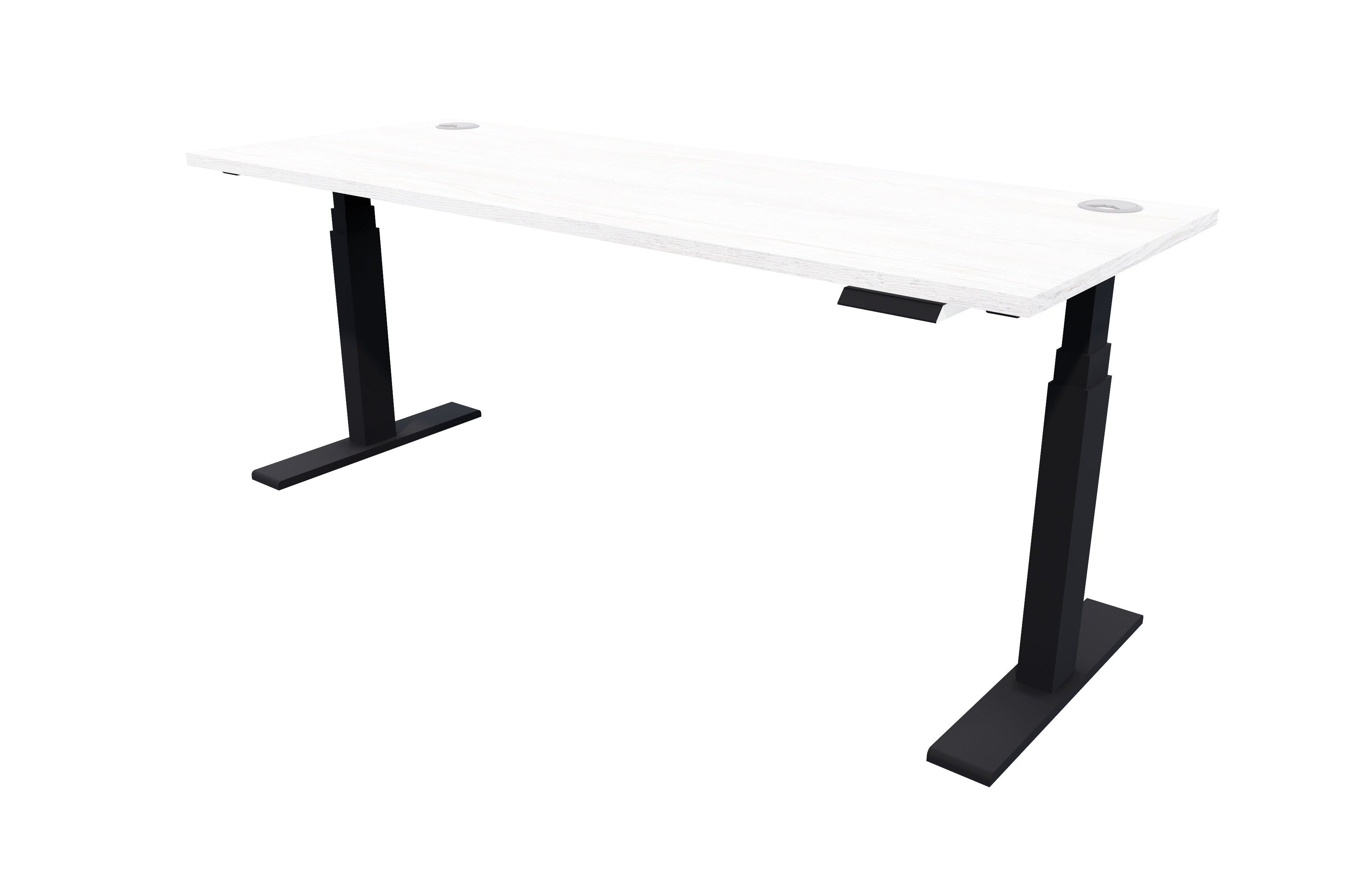 Rise Electric Adjustable Stand up Desk 1500x700 / Black / Nordic Pine