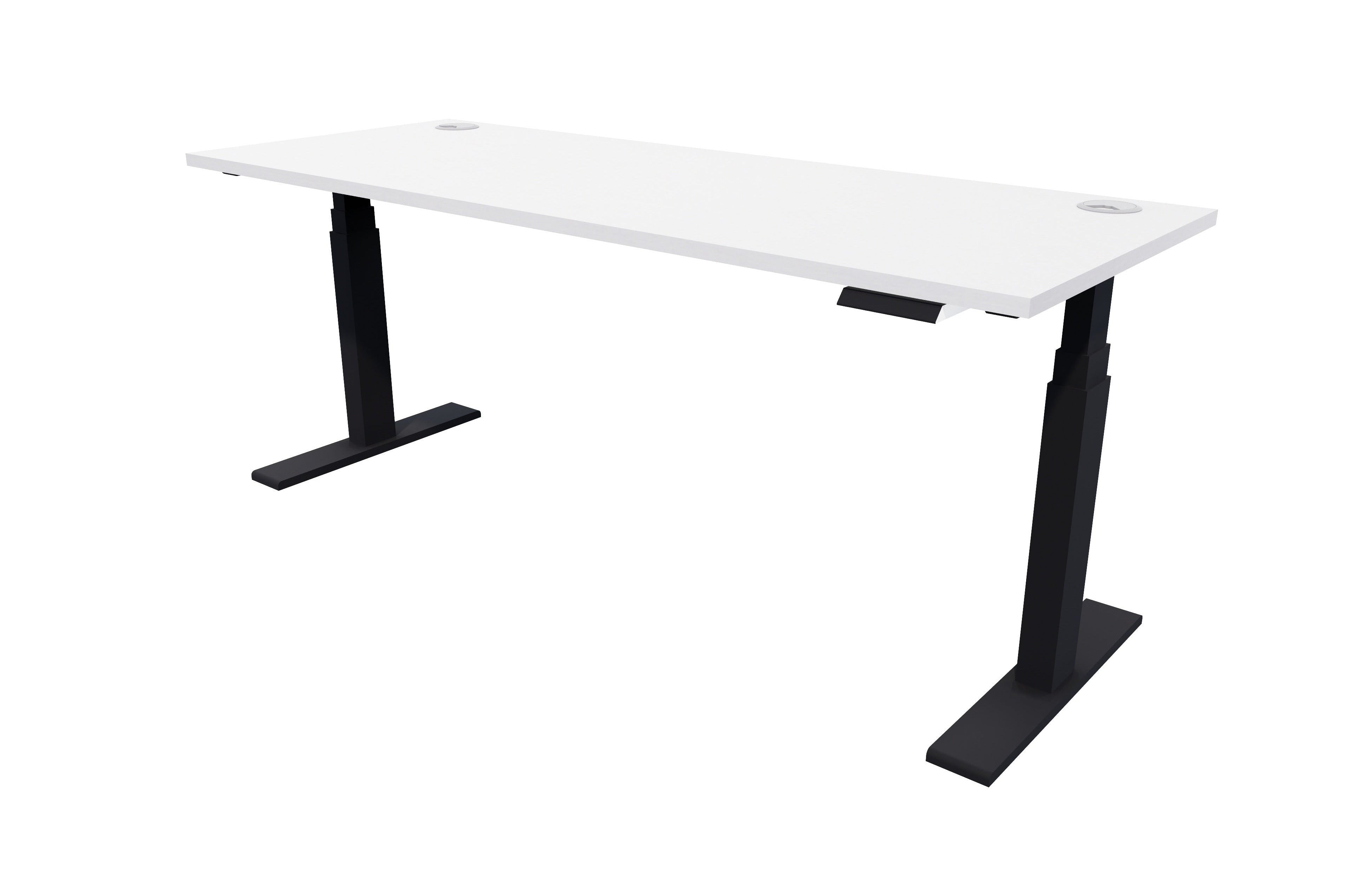Rise Electric Adjustable Stand up Desk 1500x700 / Black / Silver Strata