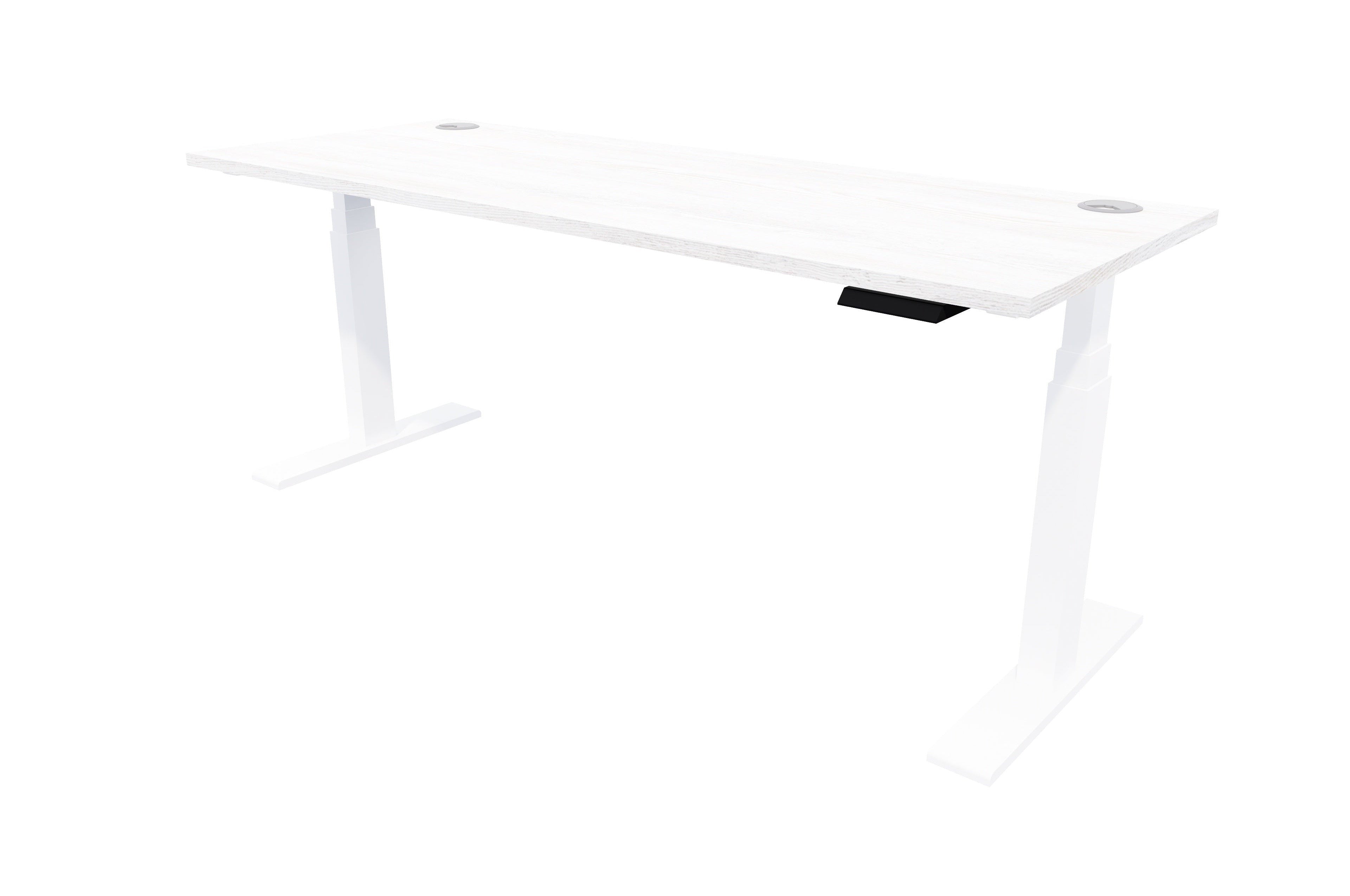 Rise Electric Adjustable Stand up Desk 1500x700 / White / Nordic Pine