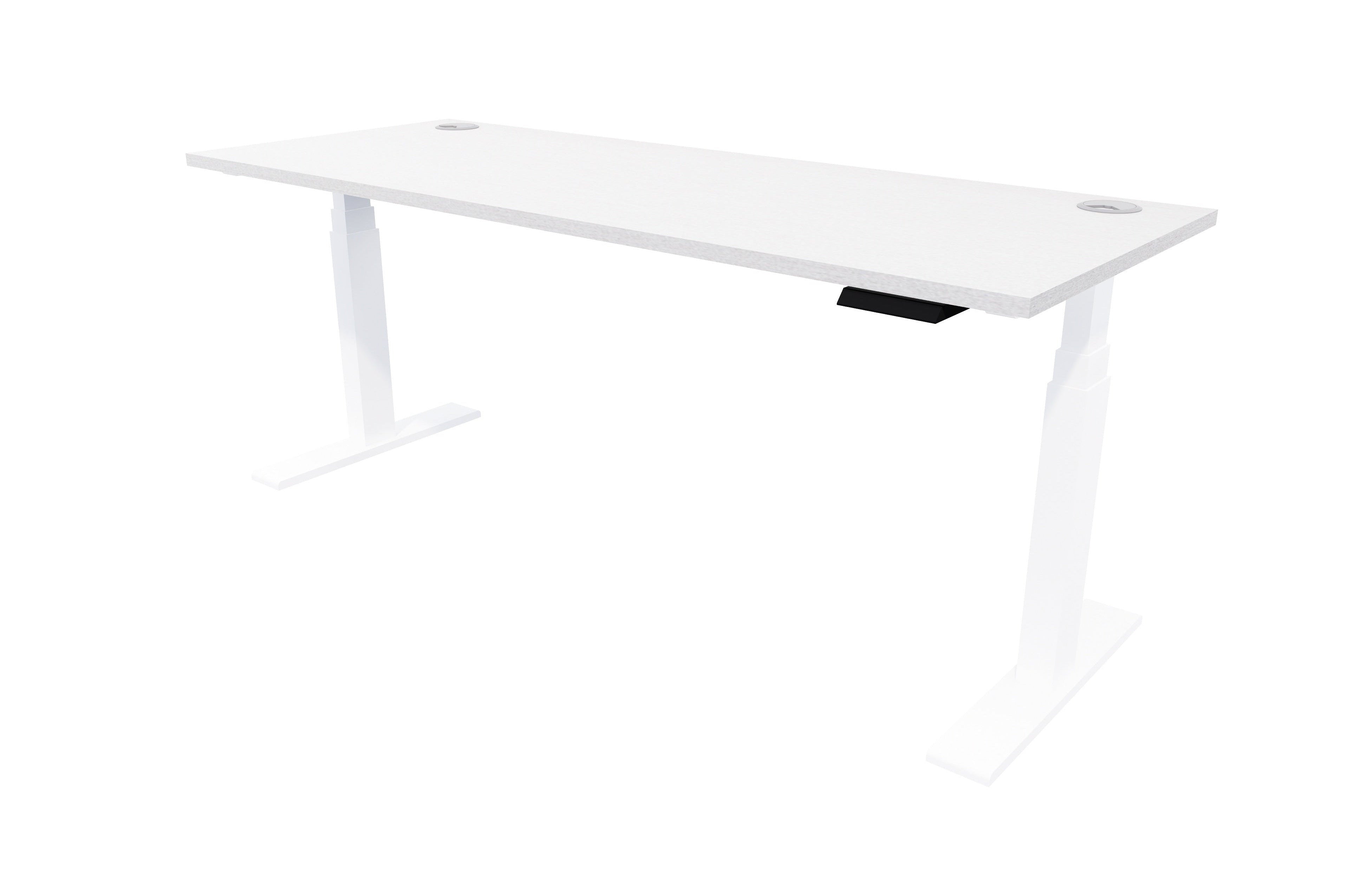 Rise Electric Adjustable Stand up Desk 1500x700 / White / Silver Haze
